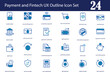 © Barakah Studio - Payment and Fintech UX Outline Icon Set – Mobile Wallet, QR Pay, NFC, BNPL, Crypto and Digital Banking Vector Icons