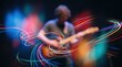 © ADDICTIVE STOCK - Guitarist performs on stage with colorful concert lights