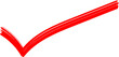© riazul - Red check mark transparent isolated hand drawn symbol vector illustration.