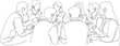 © FAISAL - People gathered in discussion at table, teamwork and communication.