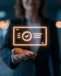 © grey - Female business executive with digital certificate