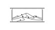 © Fasura - Minimalist Desert Landscape with Cacti in a Frame, Line Art