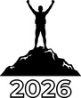 © Rizzz - 2026 New Year success silhouette of person on mountain top