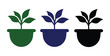 © Muhammad - Plant silhouette icon, simple black graphic of a houseplant