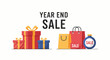 © taplak - Colorful illustration of gifts and shopping bags for year-end sale