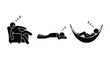 © Nayem - Sleeping People Silhouettes Vector Illustration On White Background