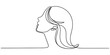 © OTP Line art - Continuous single line drawing of a woman face profile looking up with elegant hair style minimal art design for modern home decor and creative branding projects Vector, illustration