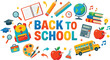 © Ultimate - Back to school banner with colorful educational supplies and icons