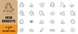 © Dipika - A set of 24 skin benefits line icons