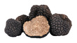© Sophia - Black truffles with one cut in half showing marbled interior
