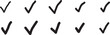 © Anas  - check mark icon set, Hand made check mark sign symbol set design.