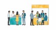© alex - Business Exhibition Trade Show Booth People Networking Event Conference Flat Design Illustration