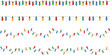 © ALINA - Christmas light garlands collection. Colorful holiday string lights borders. Festive celebration decorative elements. Glowing winter decoration vector graphics.