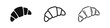 © drawing lines - Set of croissant icons, solid, linear and hand drawn sketch styles