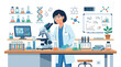© liberty - Scientist in Lab Conducting Research with Microscope, Chemistry and Biology