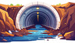 © Susanti - Tunnel with water flowing through it.