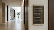 © LaksmanaDPI - Modern interior directory signage wall board inside elegant office gallery hallway building
