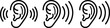 © Dheip - Editable hearing ear icon set for listening and communication customizable vector graphics