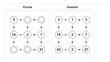 © Ekaterina Kotova - Mathematical logic puzzle and solution showing division and multiplication equations in a grid format