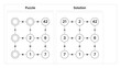 © Ekaterina Kotova - Mathematical logic puzzle and solution showing multiplication and division operations in a grid format