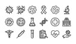 © MstSompa - Cancer disease vector icon collection with oncology cell illustrations on white background