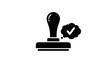 © boss - Stamp icon with checkmark in thought bubble, approval concept, isolated on white background