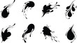 © Foysal - Liquid ink splashes and abstract paint drips black silhouette set