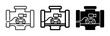 © Nusrat - Sewer Camera Robot Icon, Pipe Inspection Drone Vector, Plumbing Surveillance Equipment Set
