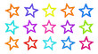 © AamirSohail - Set of colorful 3d star shapes with hollow centers isolated on transparent background