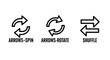 © MstMajesaBegum - Set of navigation arrows for spin rotate and shuffle actions with navigation interface direction movement software application rotation rearrange transfer minimalist technology adjustment