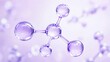 © olgakris - molecules PDRN on a purple background, polynucleotide treatment structure, salmon DNA repair ampoule, skin booster biotechnology, anti-aging collagen formation, cellular regeneration cosmetic science