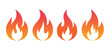 © Nuruzzaman - Gradient flame icons collection with artistic fire shapes for web design or creative print work.