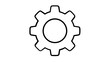 © Ali - Vector illustration of a cog wheel gear system settings line icon capturing the concept of technical configuration and operational control in desktop and mobile applications