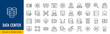 © iiierlok_xolms - Data Center line icons in editable stroke style. Cloud computing, server, storage, network, database, cybersecurity, infrastructure, hosting collection. Vector