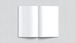 © aprilia - Open blank magazine mockup template, clean empty paper spreads for editorial layout presentation