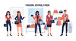 © Andi - Fashion boutique shopping: Women with bags. Editable vector pack.