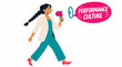 © Defra - Woman with megaphone promoting performance culture concept.