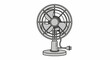 © Germo - A simple line drawing of a standing electric fan