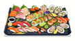 © radit - Variety of sushi on a plate.