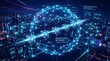 © Khasanah - Abstract digital world internet connectivity model globe mesh with cyber security protection shields