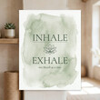© Imtiaz - Minimalist sage green watercolor wall art print featuring elegant typography with a lotus flower icon and motivational text for a calm and peaceful home decor aesthetic