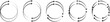 © fatima - Set of circle arrows isolated on white background with rotate and spinning symbol, circular rotation loading element, redo process, circle arrow 1, 2, 3, 4, 5, 6, 7, 8, 9, 10 icon set vector for app n