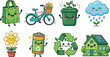 © MdNurjjamal - Kawaii Eco Elements Character Pack Representing Sustainable Lifestyle Choices