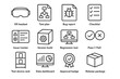 © Артем Коваль - XR Workflow Icons. XR quality assurance workflow. Line outline icon set of XR quality assurance workflow: XR