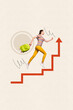 © deagreez - Banner pop collage of person stand run up on steps pastel color background