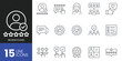© Fast Art - Set of 15 review and feedback line icons vector illustration of user rating, customer satisfaction, thumbs up and down, survey, and quality check symbols