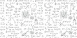 © creative bithi - Hand drawn seamless pattern of numbers and math formulas in blackboard style design for education science and mathematics illustration vector art