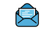 © Adib - Email icon with document inside blue envelope