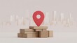 © RafiHasan - Logistics, delivery, location, map pin, cardboard boxes