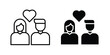 © David - Couple icon outline drawing and clipart version